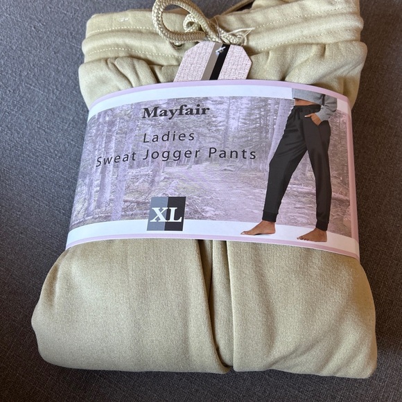 New Mayfair Ladies Sweat Jogger Pants Light Green in Sizes: S, M, L, & XL - Picture 3 of 5